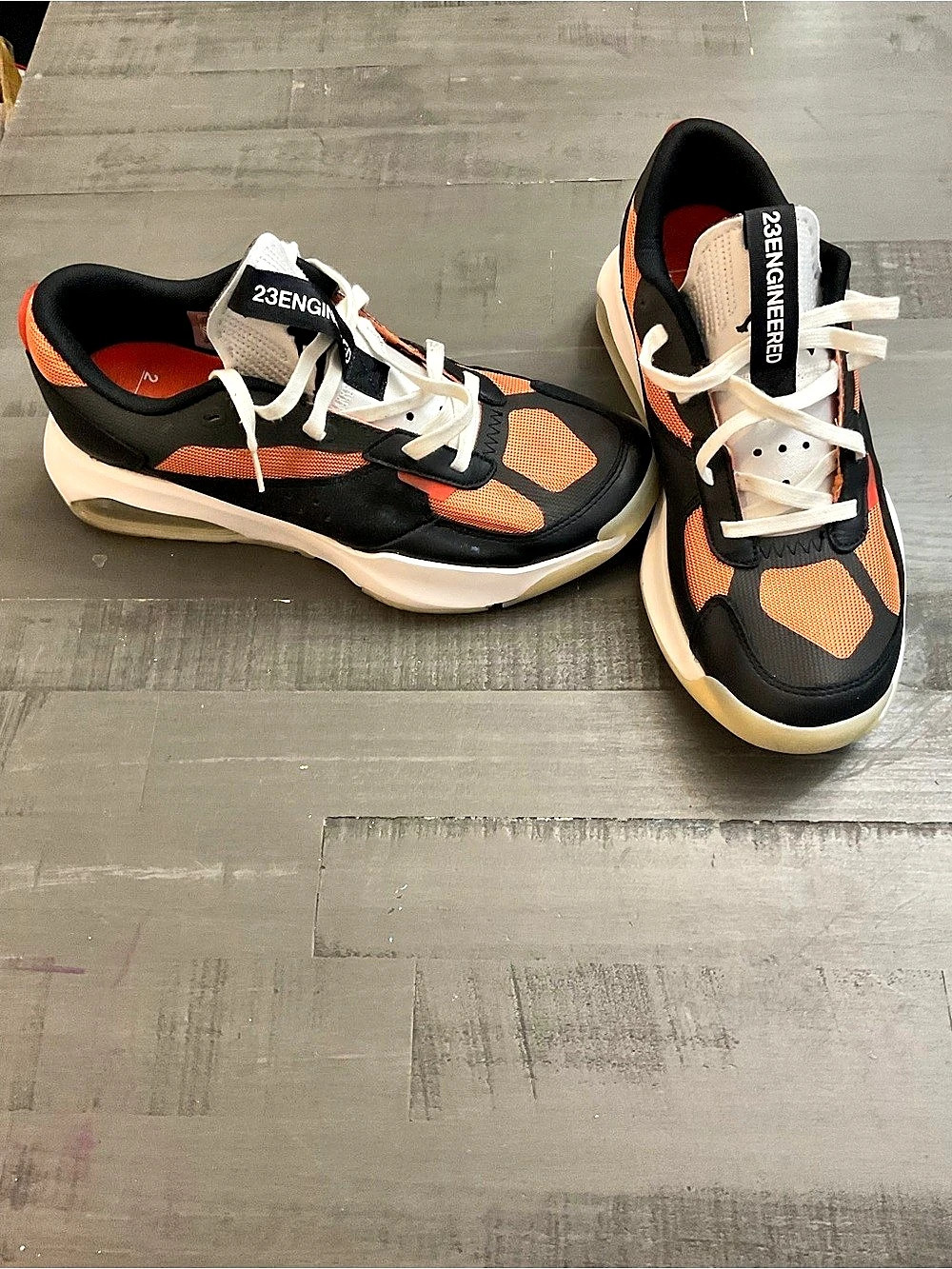 Jordan 23 Engineered Black & Orange Sneakers US 3